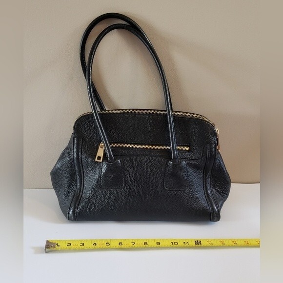 Borse In Pelle Black Leather Handbag Made in Italy - Picture 2 of 14